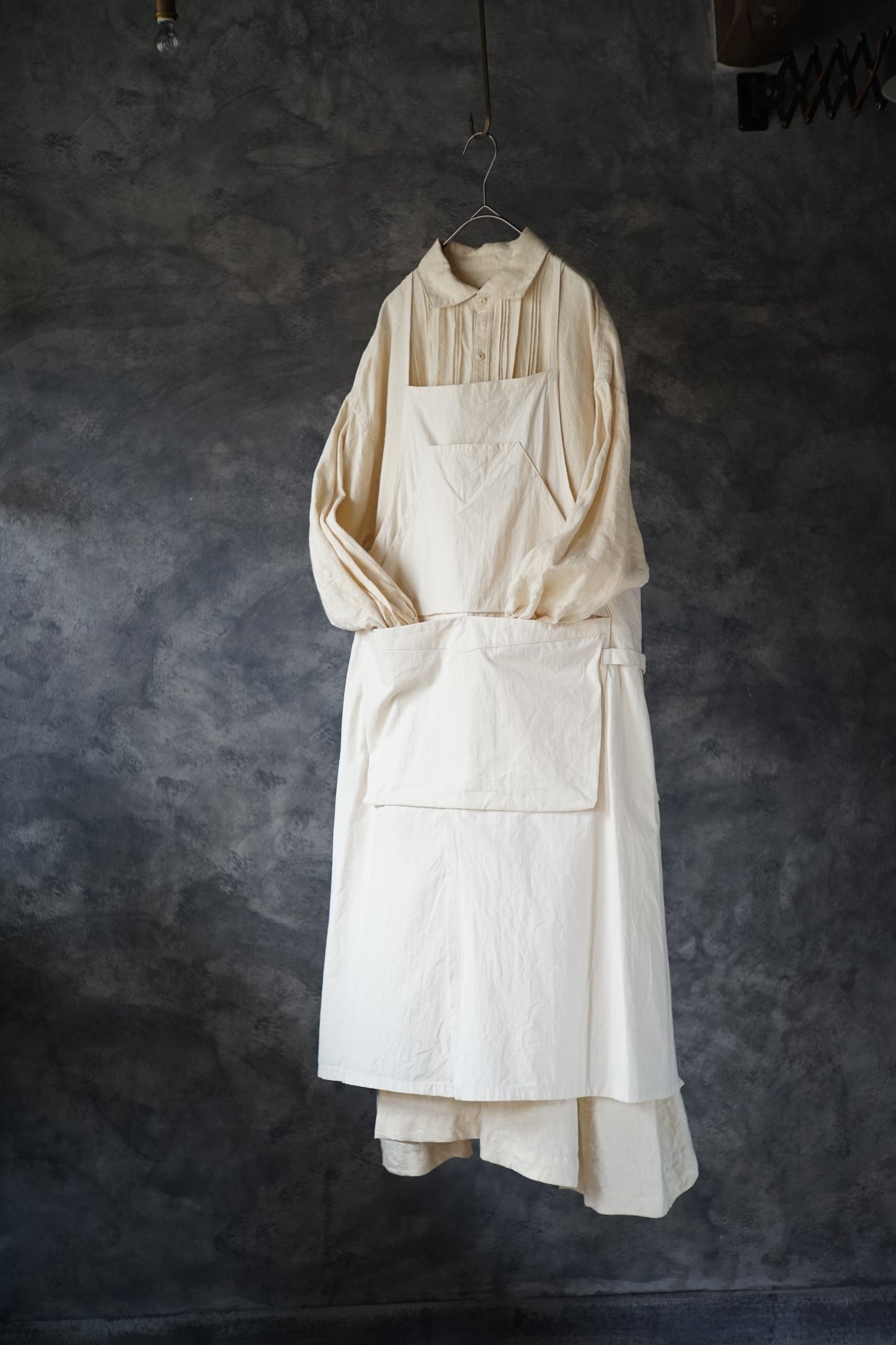 ワークエプロンⅡ 生成り耳付き