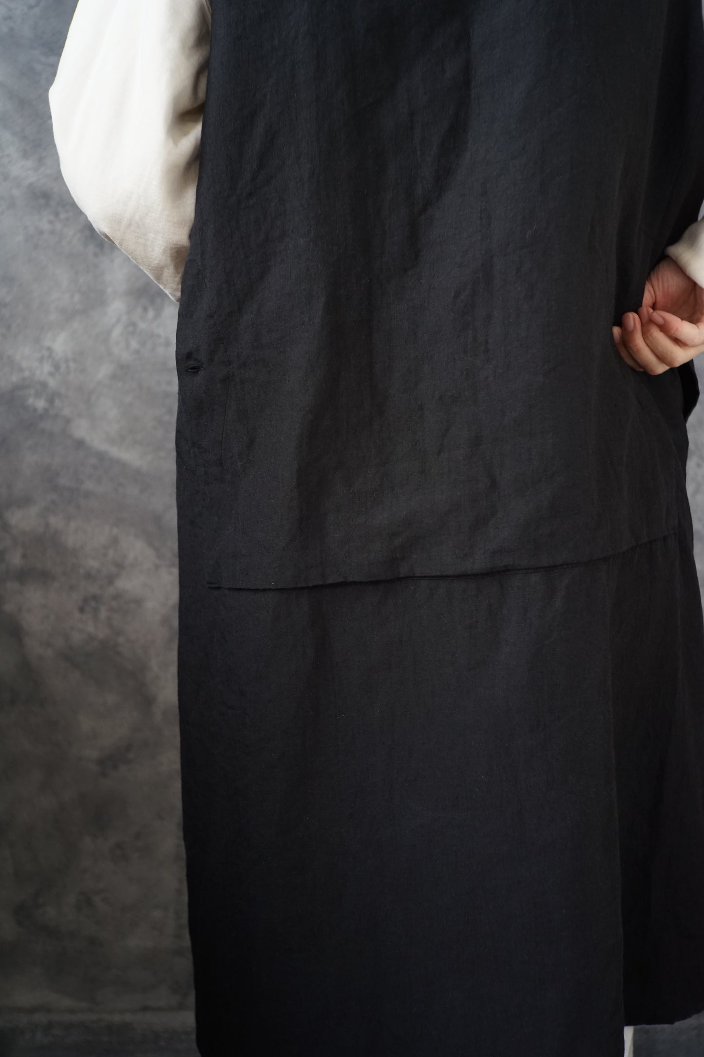 リバーシブルロングヘムベスト