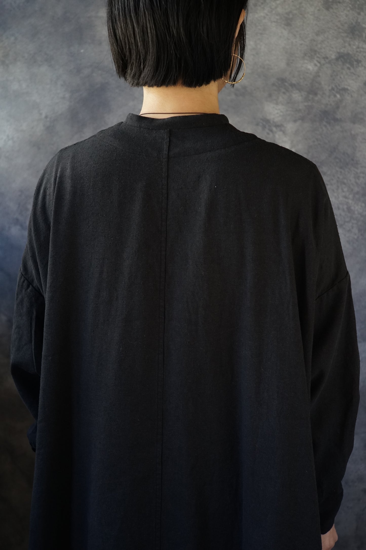 マオカラーダブルブレストワンピース 黒