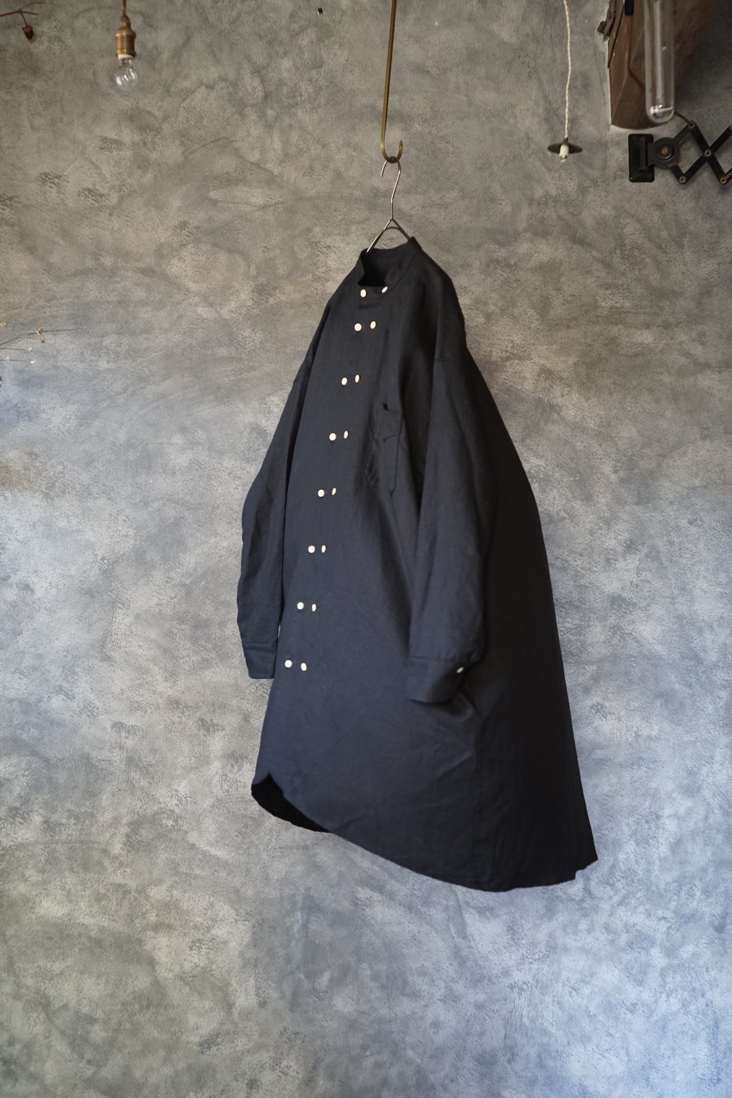 【NEW】高密度リネンダブルブレストチュニック