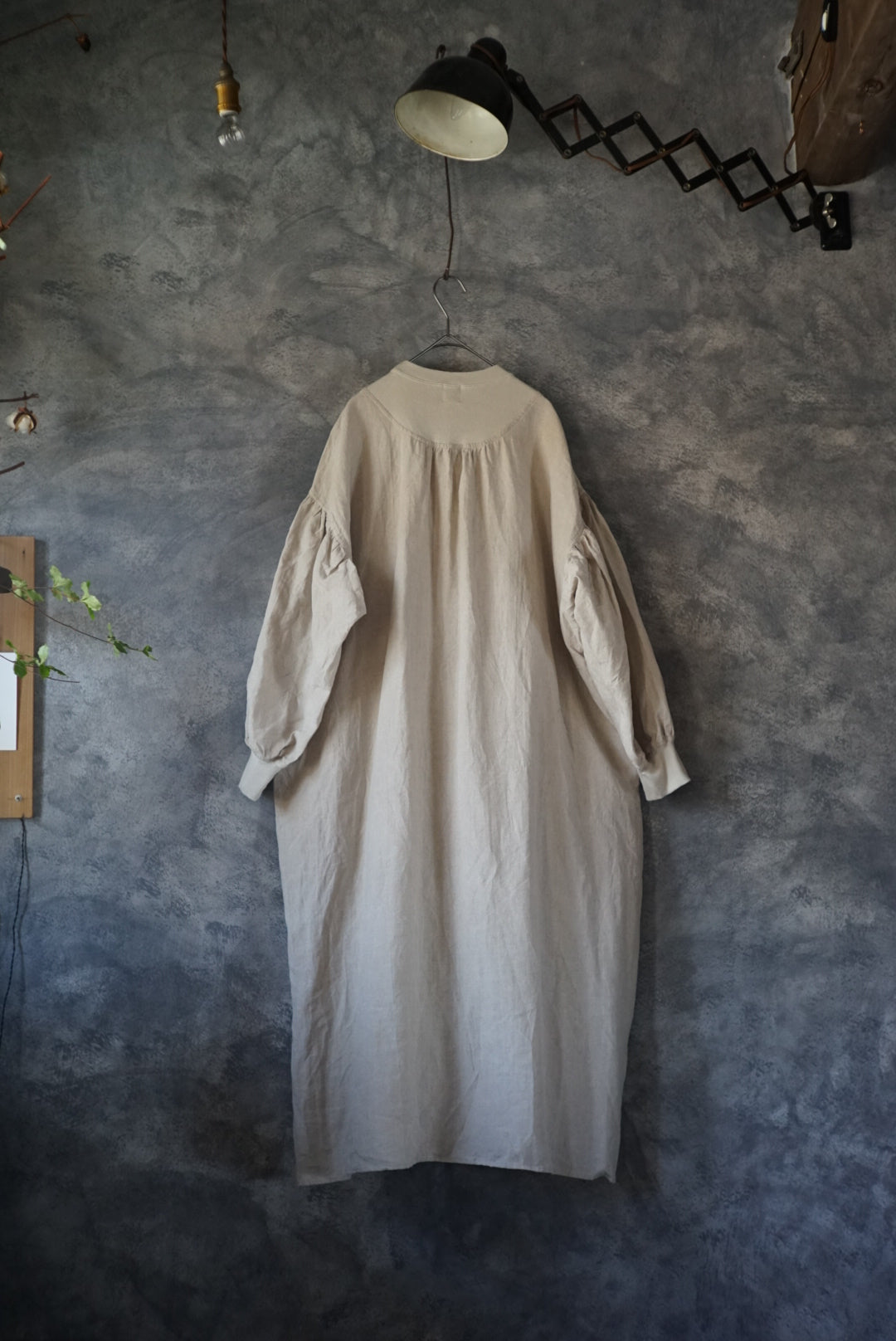 【受注生産】高密度リネンCSリブ切り替えワンピース