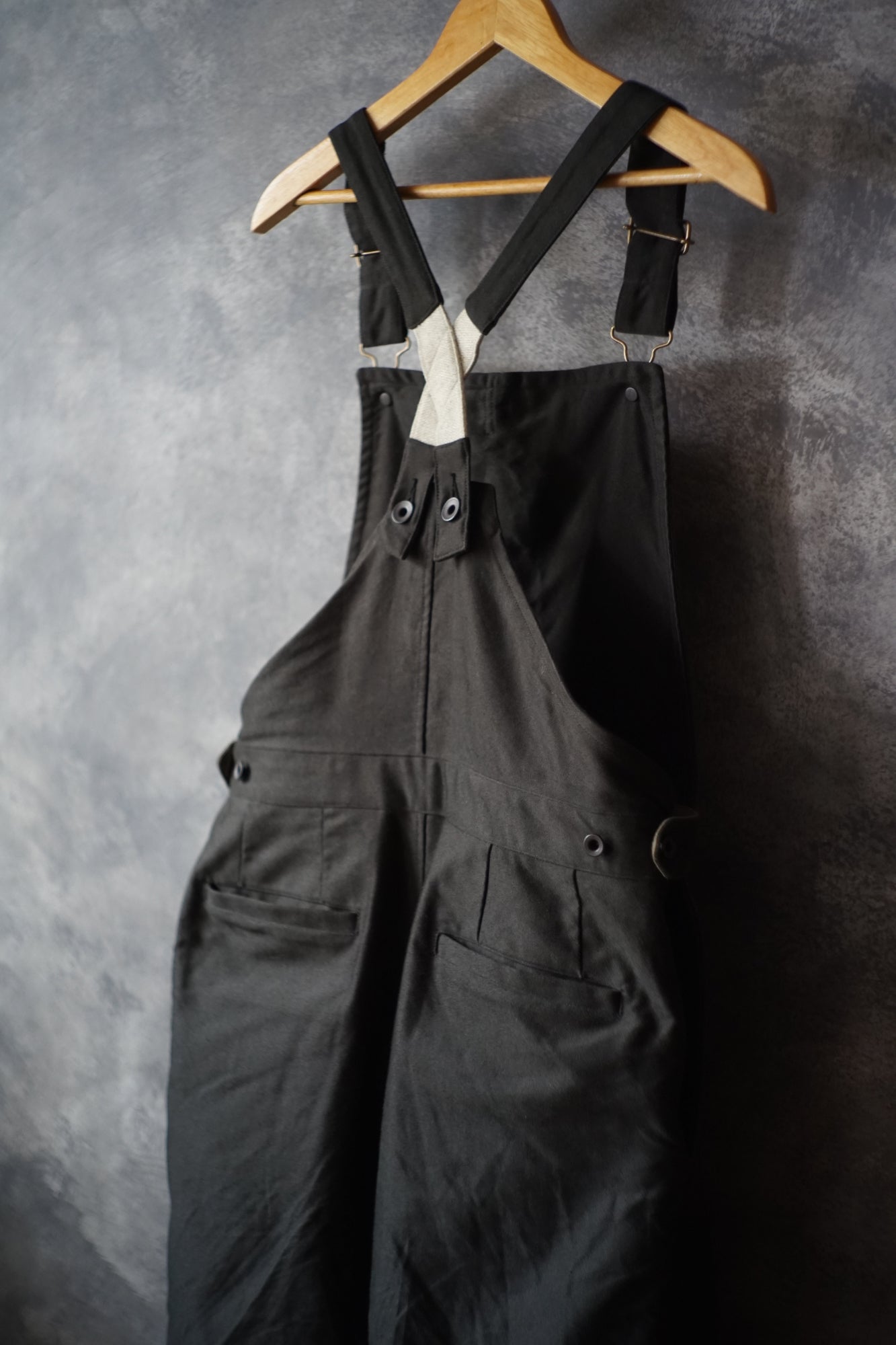 Giza cotton moleskin overalls straight type