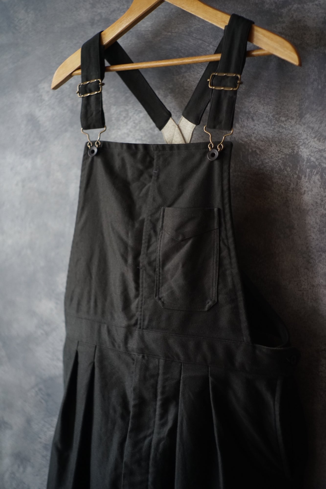 Giza cotton moleskin overalls straight type