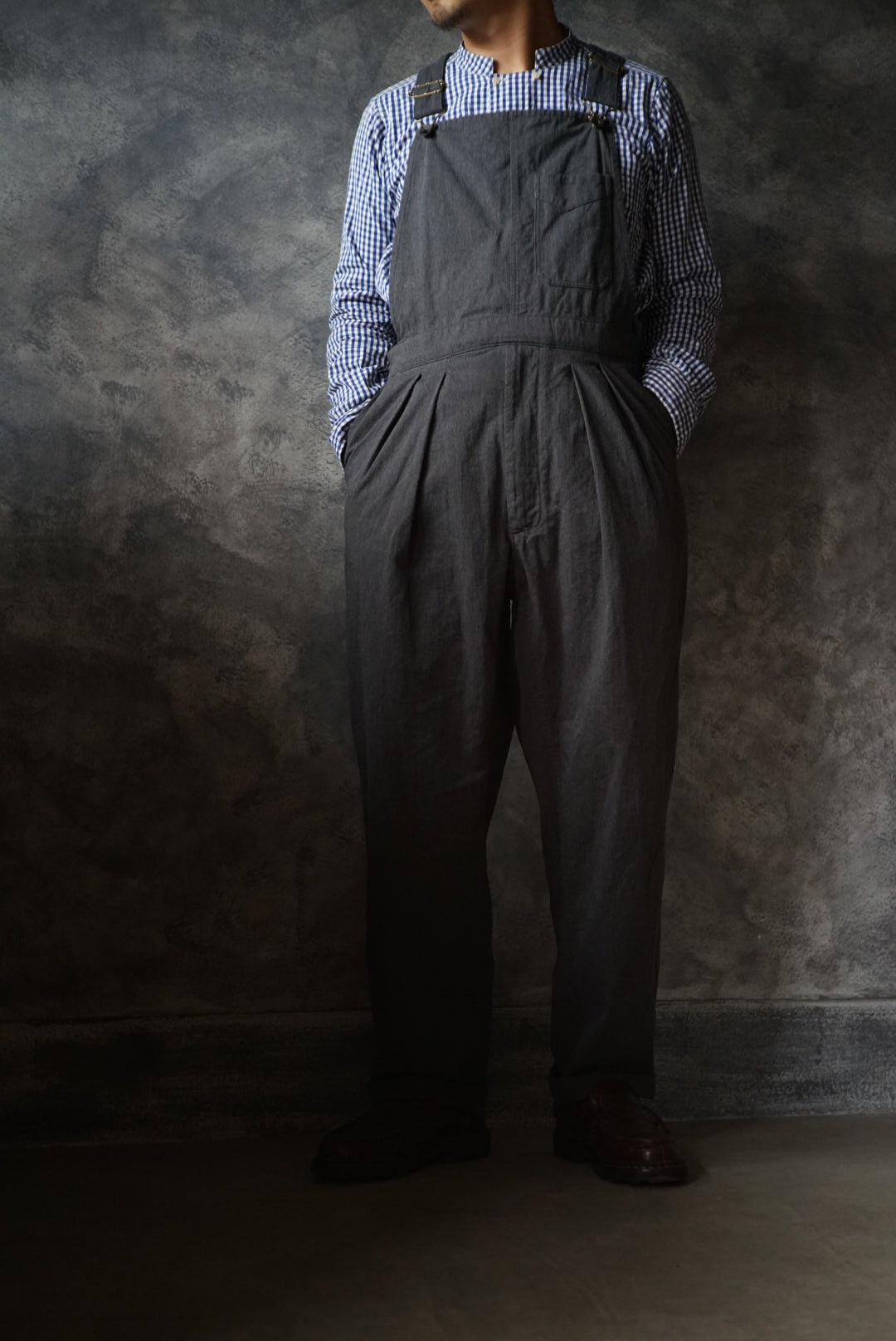 【受注生産】オーガニックコットン 杢グレー オーバーオールIII テーパードタイプ