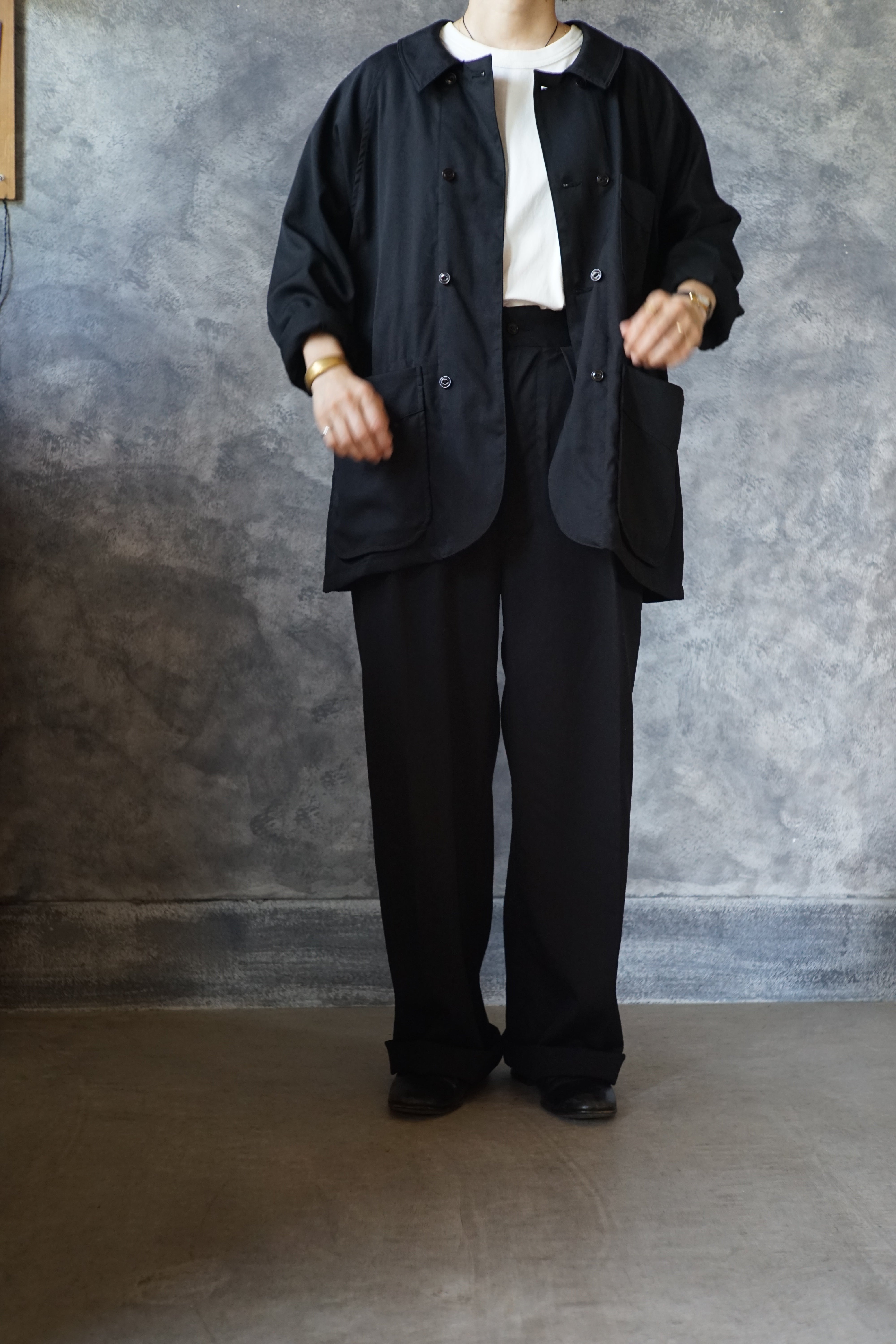 受注生産】ダブルブレストカバーオール ウォッシャブルウール – 縫人