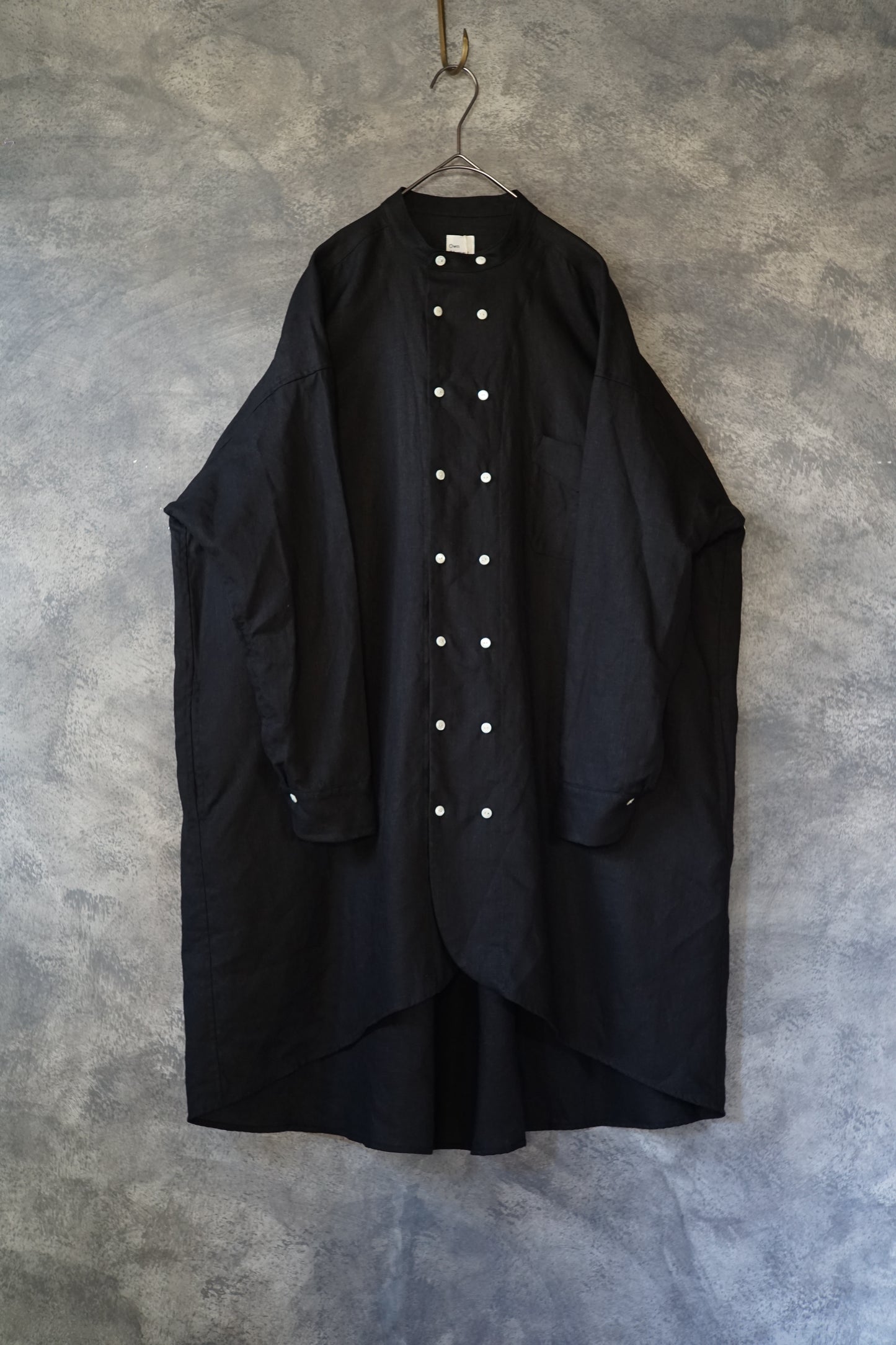 【NEW】高密度リネンダブルブレストチュニック