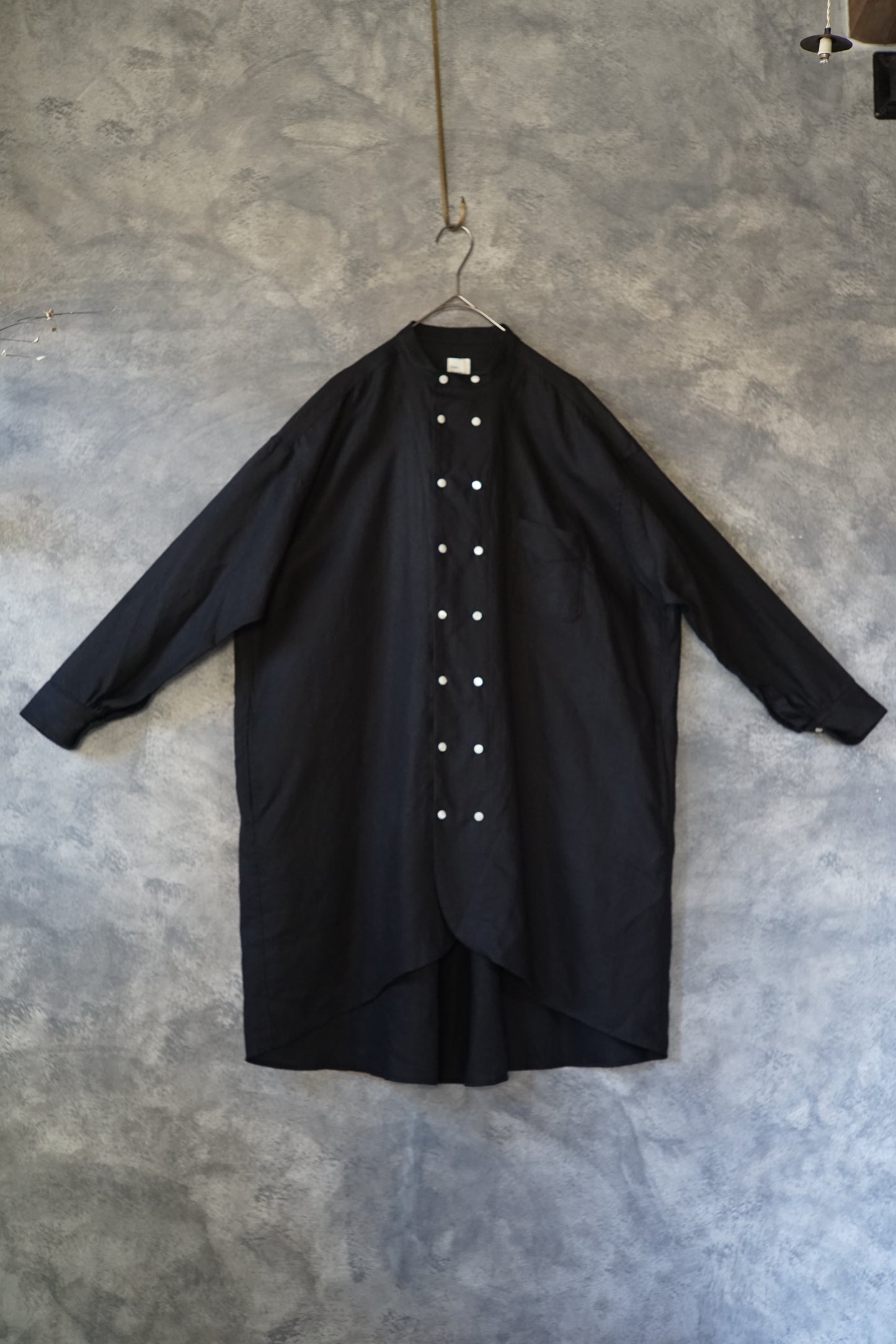 【NEW】高密度リネンダブルブレストチュニック