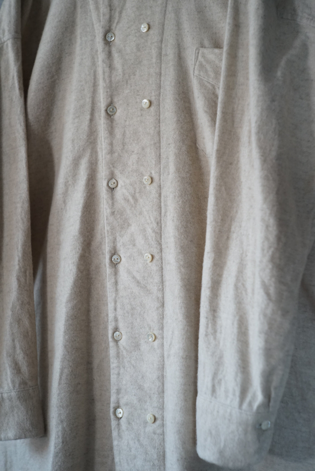 Organic cotton linen flannel double-breasted tunic