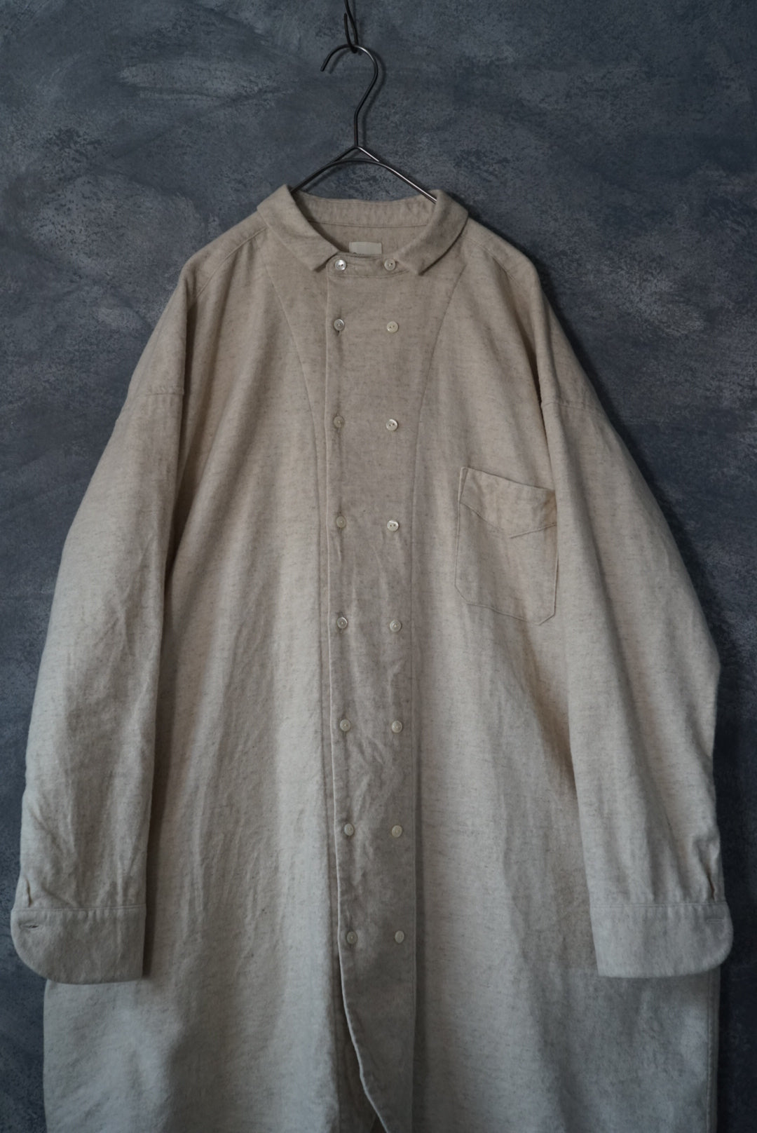 Organic cotton linen flannel double-breasted tunic