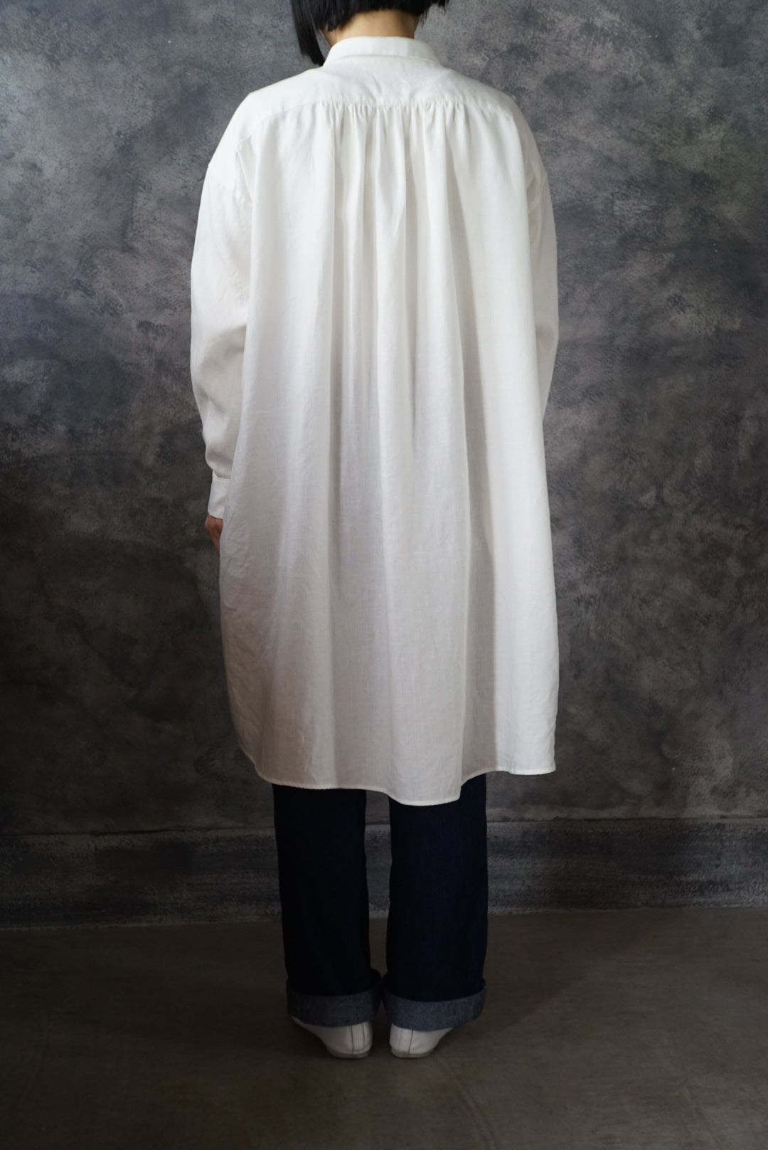 【NEW】高密度リネンダブルブレストチュニック(上襟あり)