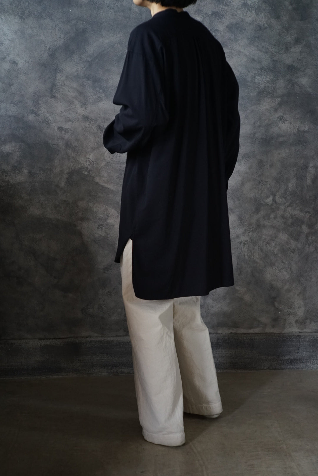 【NEW】ウォッシャブルウールロングミリタリーシャツ