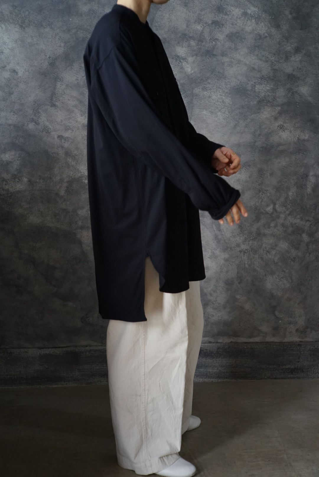 【NEW】ウォッシャブルウールロングミリタリーシャツ