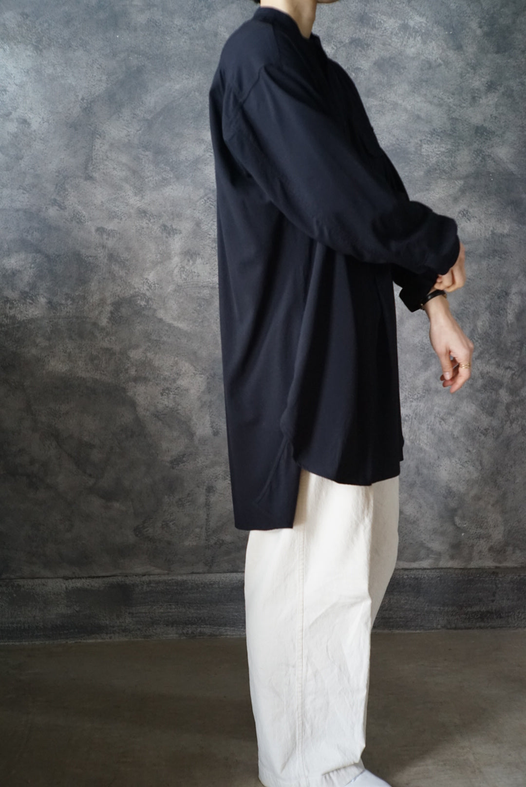 【NEW】ウォッシャブルウールロングミリタリーシャツ