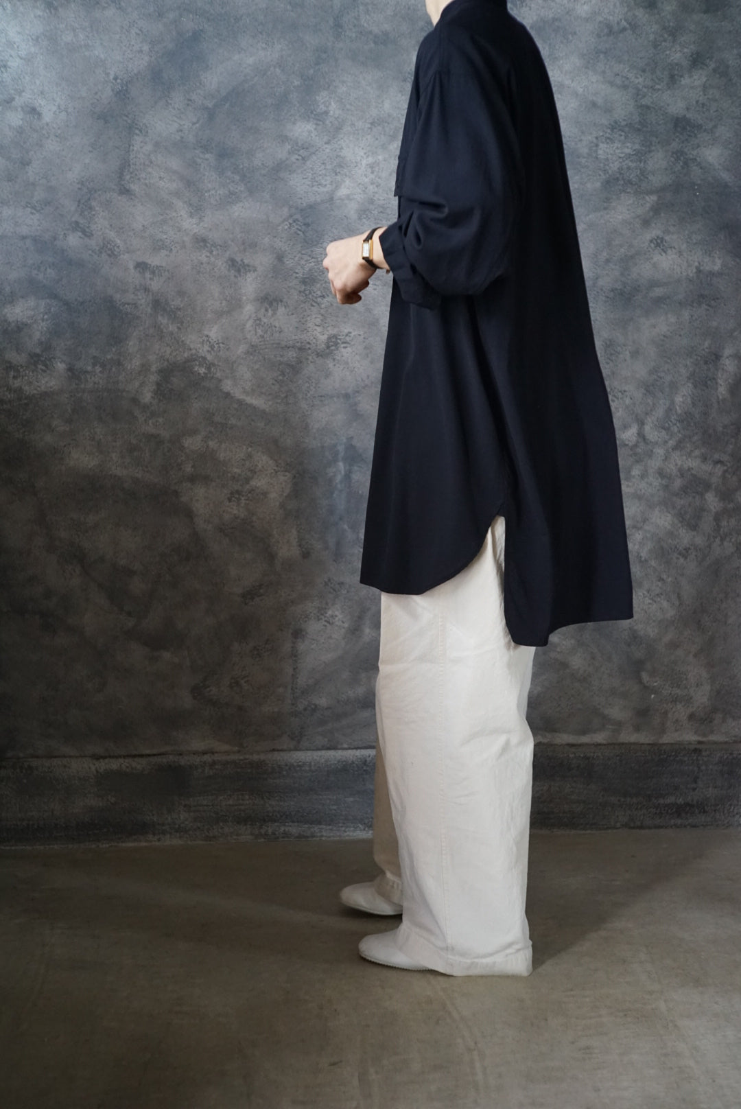 【NEW】ウォッシャブルウールロングミリタリーシャツ