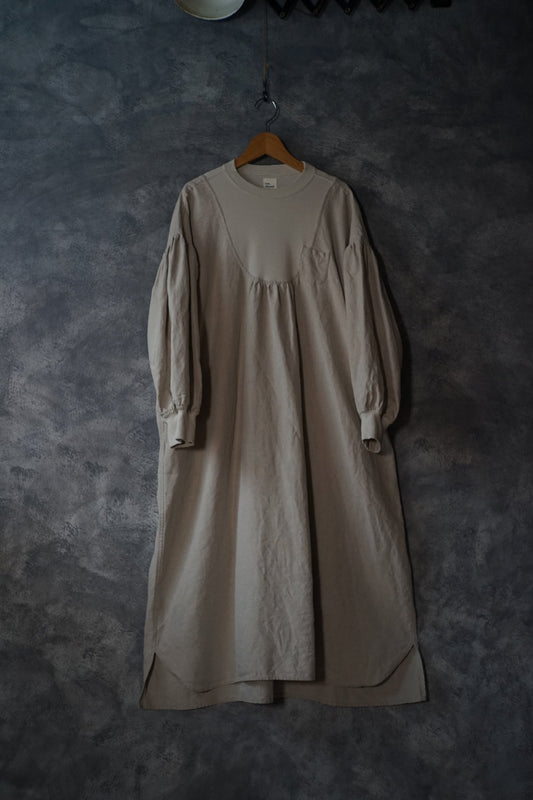 Thick linen CS bib switching dress 