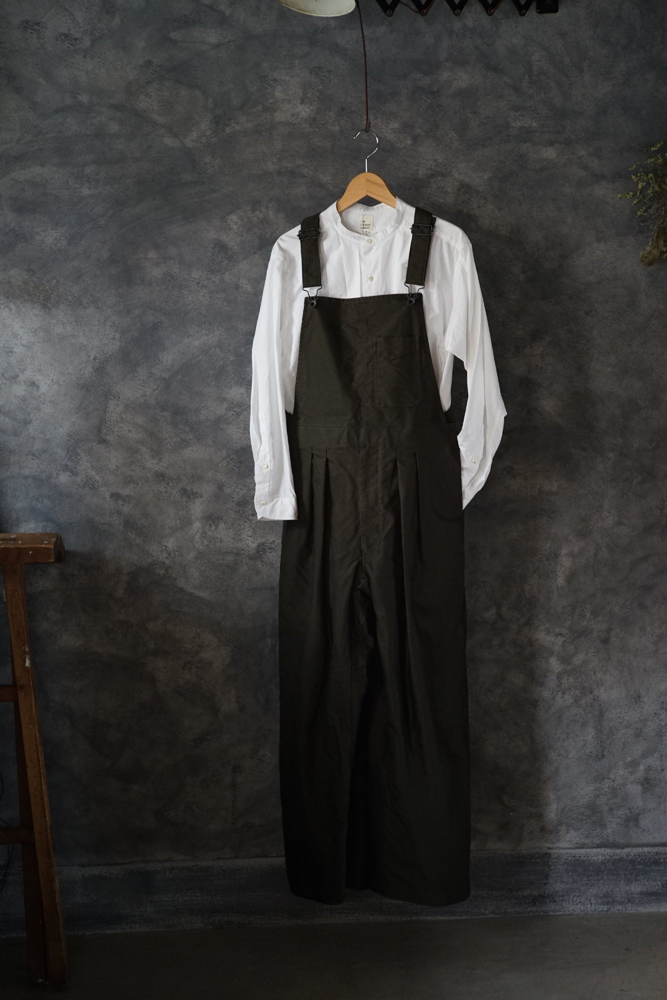 Giza cotton moleskin overalls straight type