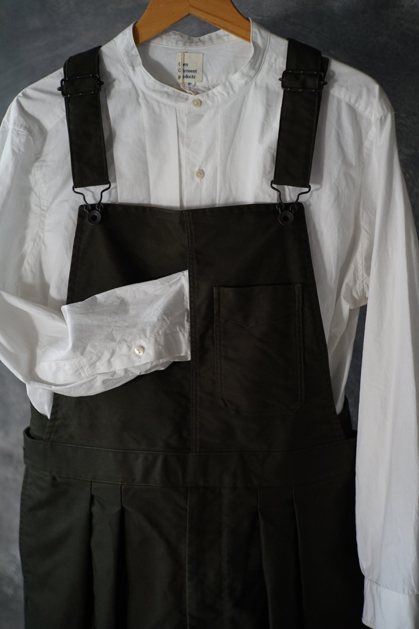 Giza cotton moleskin overalls straight type