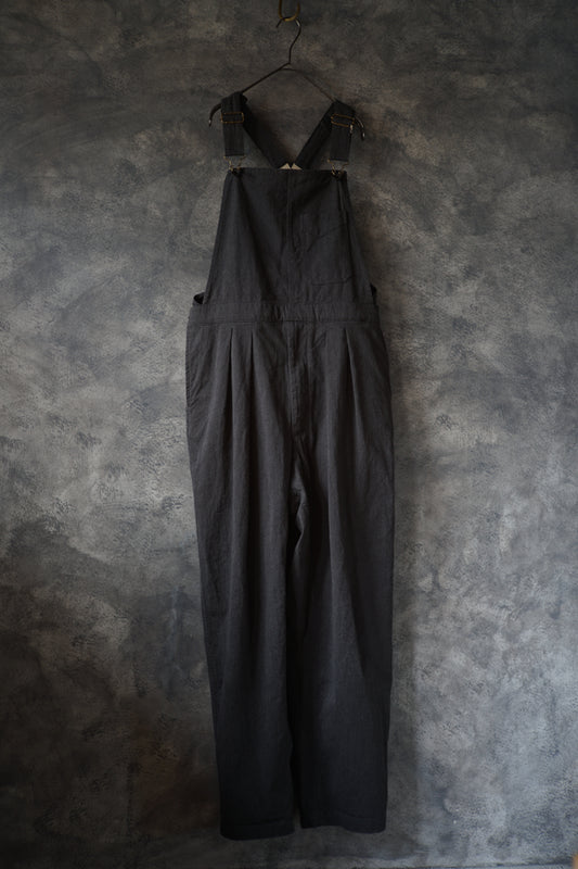 Organic cotton heather gray overalls III tapered type