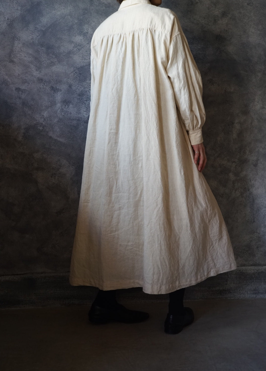 Hemp antique pintuck dress