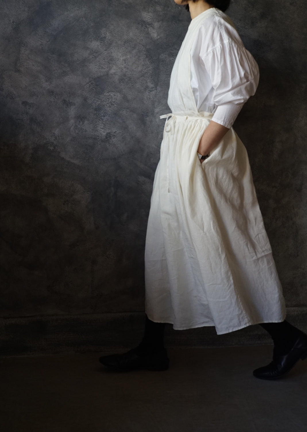 High count linen apron dress III 