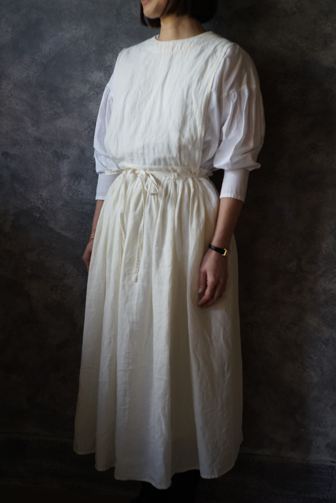 High count linen apron dress III 